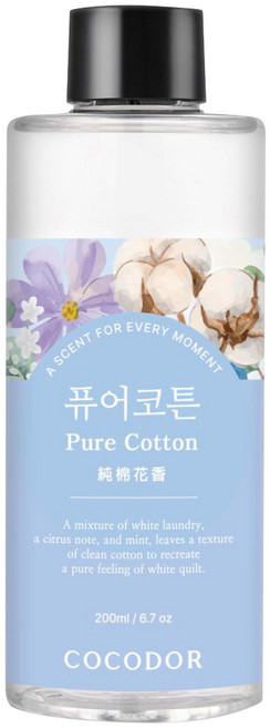 COCODOR 珂珂朵爾 室內擴香 補充瓶, 純棉花香 Pure Cotton, 200ml, 1瓶