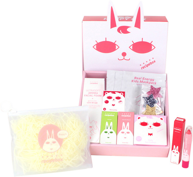 레시피박스 글로시 그린 선물박스 데일리 어린이 메이크업 세트, 9종, 1세트