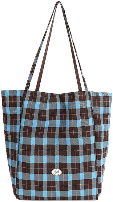 뷰레이터닷컴 리틀독 체크 캔버스 양면 에코백