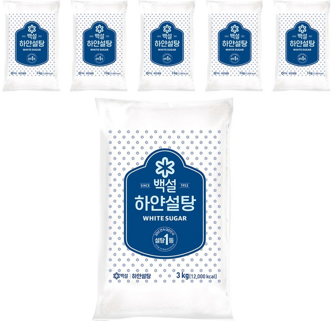 백설 하얀설탕, 3kg, 6개