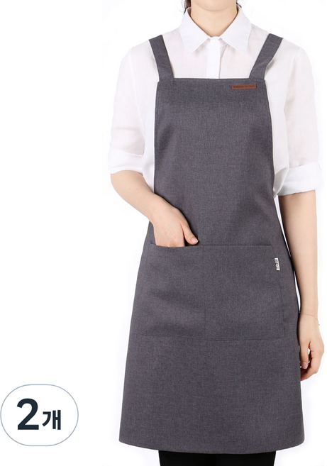 미단디자인 앞치마 M HAP004, 멜란지그레이, 2개