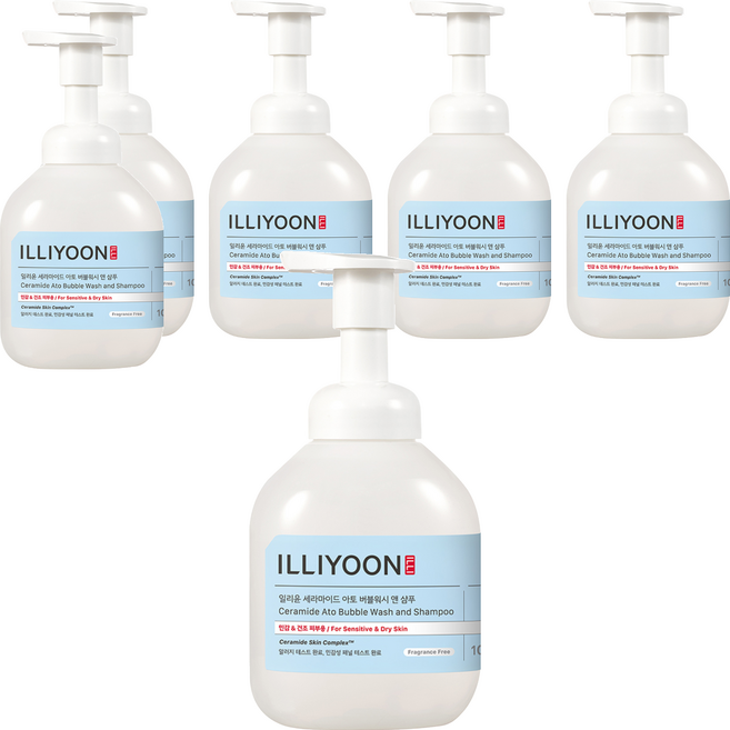 일리윤 세라마이드 아토 버블워시 앤 샴푸 바디워시 무향, 400ml, 6개