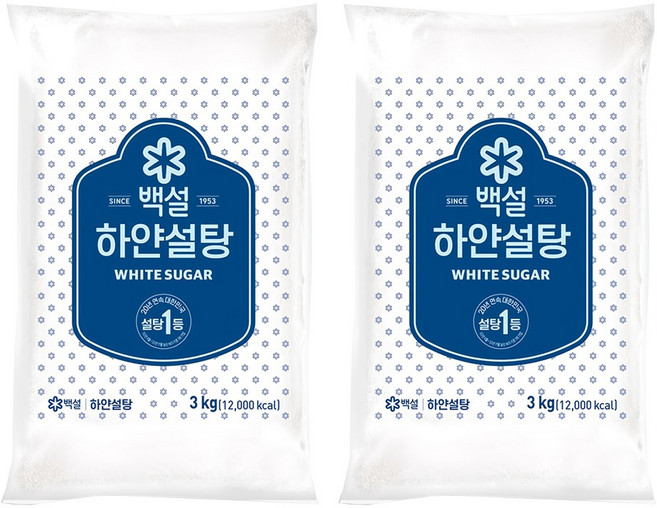 백설 하얀설탕, 3kg, 2개