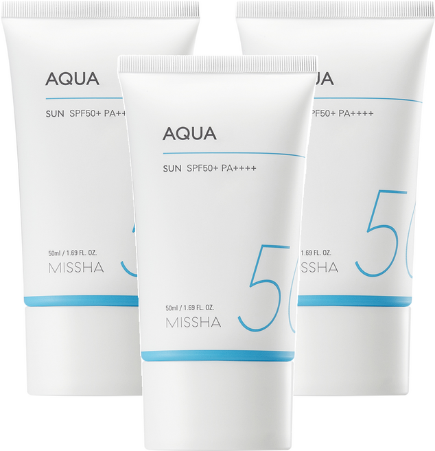 미샤 올 어라운드 세이프 블록 아쿠아 선크림 SPF50+ PA++++, 50ml, 3개