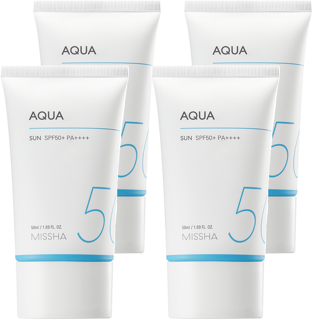 미샤 올 어라운드 세이프 블록 아쿠아 선크림 SPF50+ PA++++, 50ml, 4개
