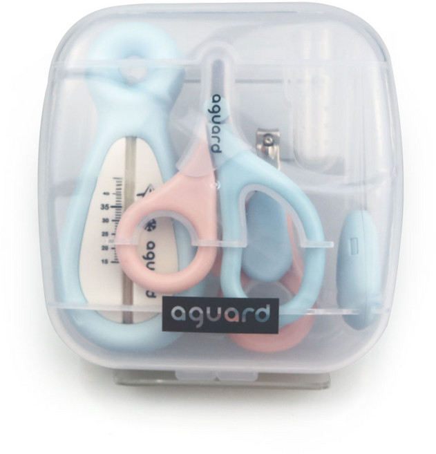 아가드 신생아 위생용품 정리세트 1입, 블루 + 핑크