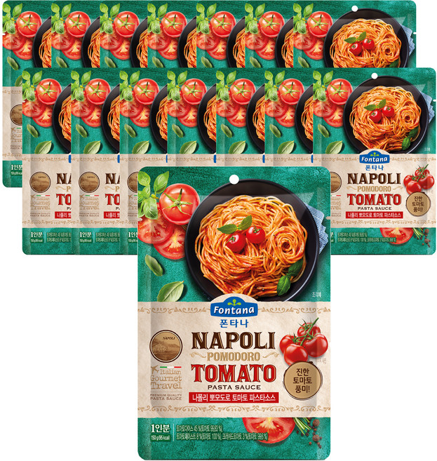 폰타나 나폴리 뽀모도로 토마토 파스타소스 파우치, 150g, 15개