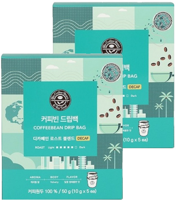 커피빈 드립백 디카페인 로스트 블렌드, 10g, 5개입, 2개