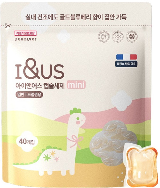 아이앤어스 캡슐세제 미니 골드블루베리향, 40개입, 1개