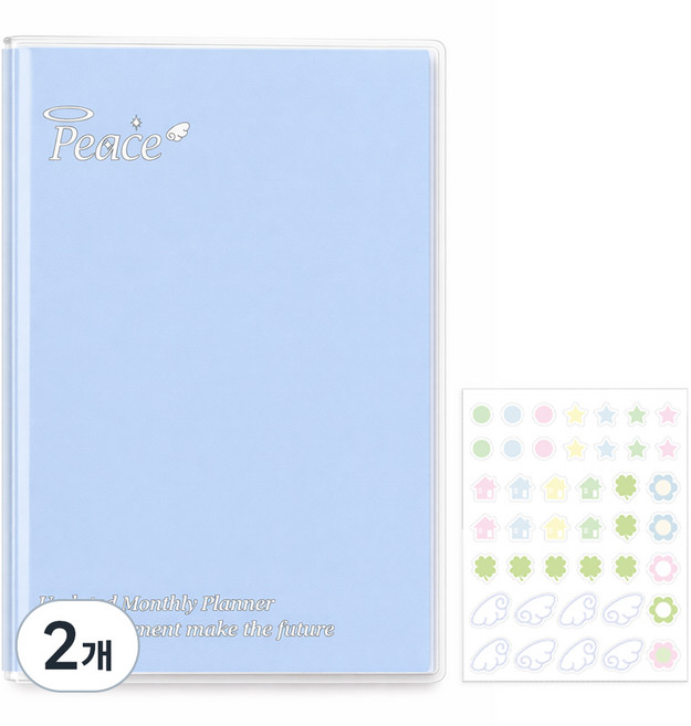 탐사 먼슬리 만년형 플래너, 베이비 블루, 2개
