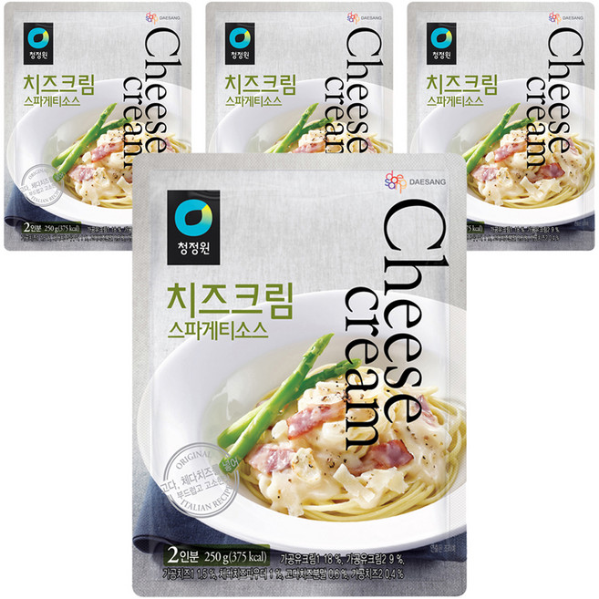 청정원 치즈크림 스파게티소스, 250g, 4개