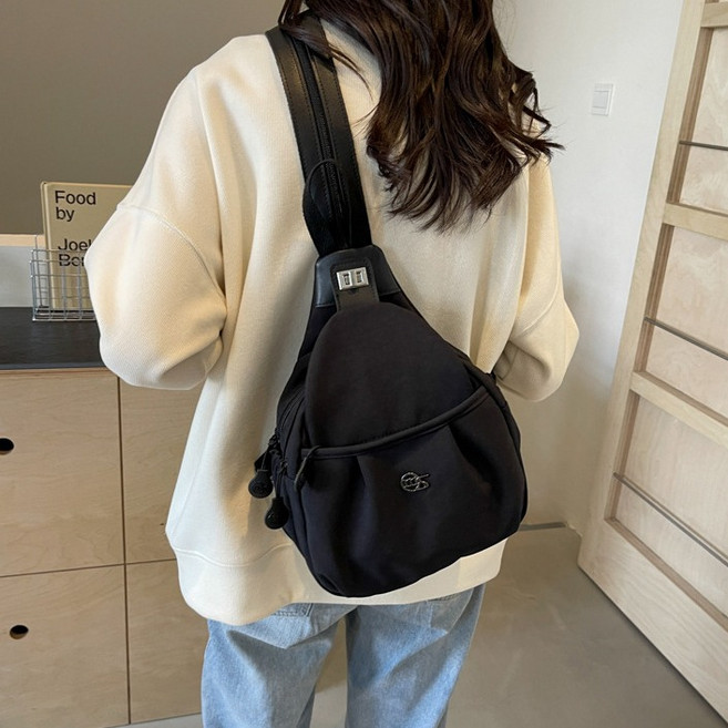 Elsso 女性輕量兩用單肩後揹包, 黑色