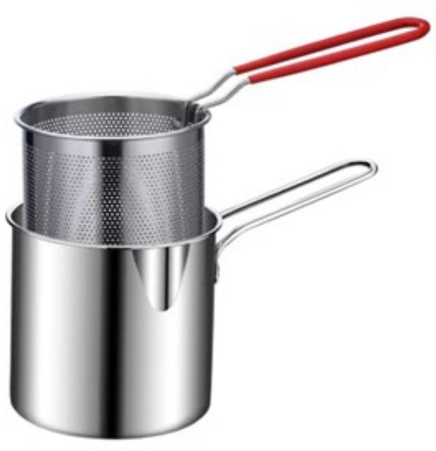 304不銹鋼油炸鍋 附炸網, 1個