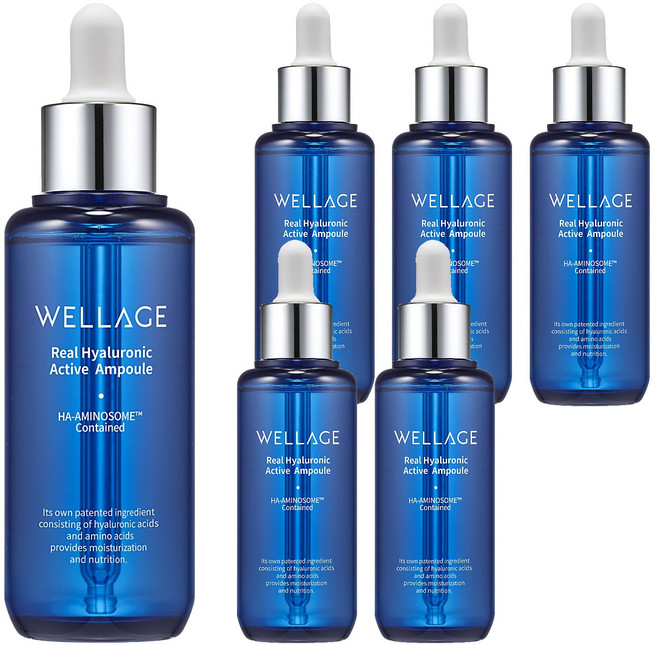 웰라쥬 리얼 히알루로닉 액티브 앰플, 70ml, 6개
