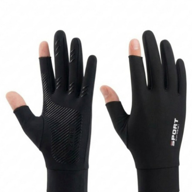 하루리빙 남성 자외선 차단 스포츠 터치 장갑, 블랙, 1개