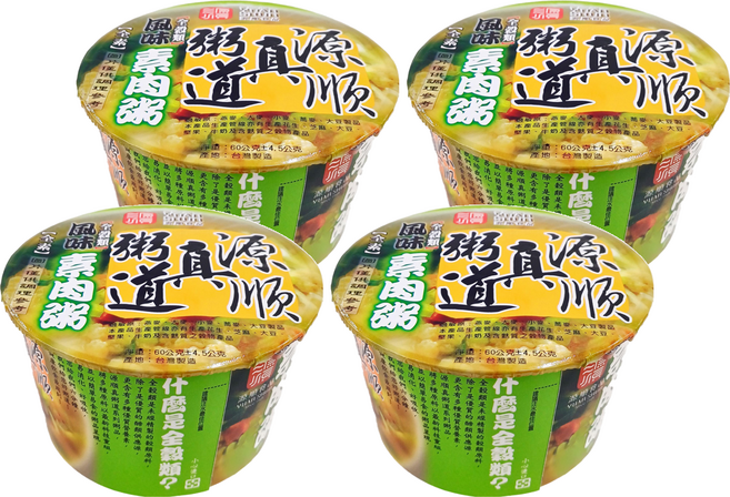 源順食品 真粥道 風味素肉粥, 60g, 4個