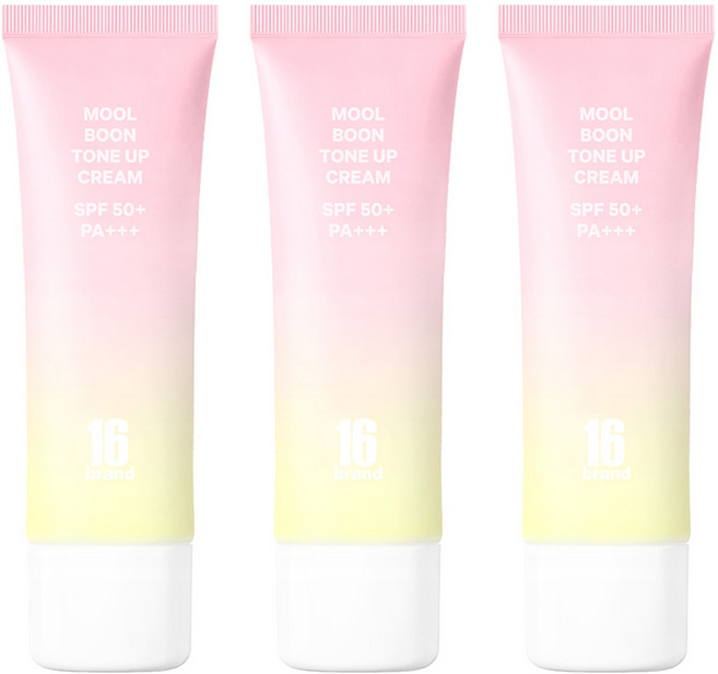 16브랜드 물분 톤업 크림 SPF50+ PA+++ 50ml, 라이트피치, 3개