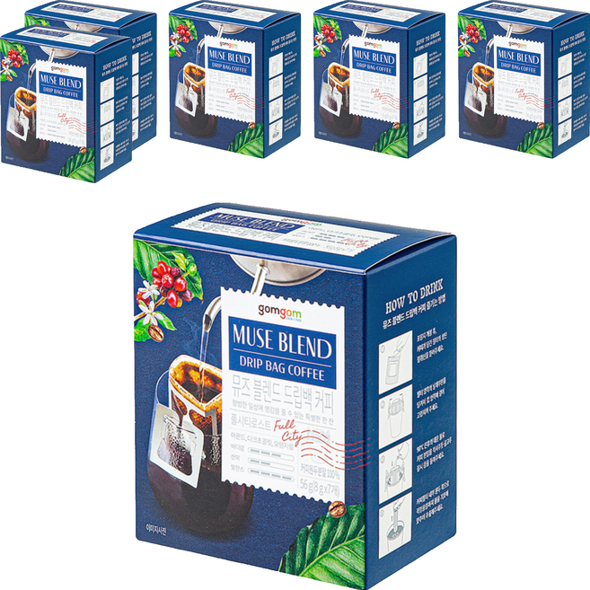 곰곰 뮤즈 블렌드 드립백 커피, 8g, 7개입, 6개