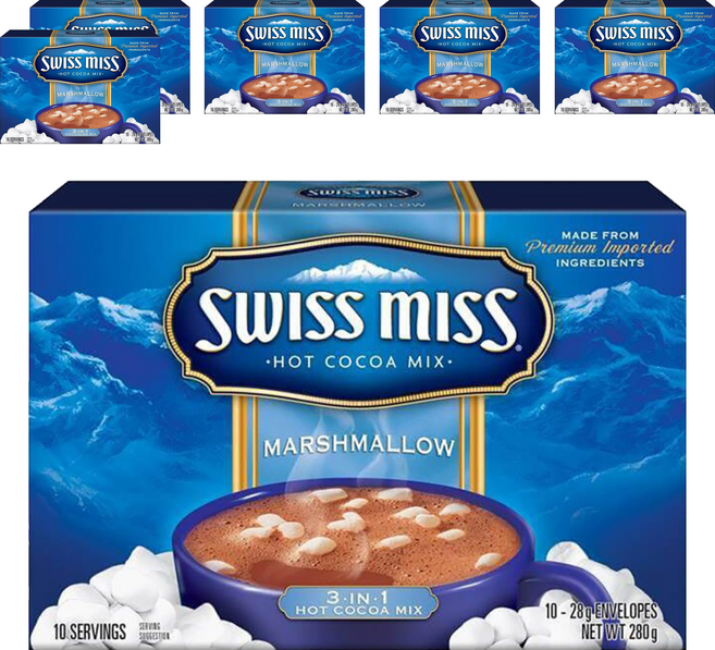 SWISS MISS 牛奶可可粉 棉花糖, 28g, 10包, 6盒