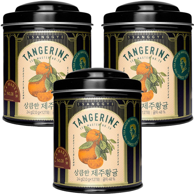 쌍계명차 마스터 캔 제주황귤 티, 2g, 12개입, 3개