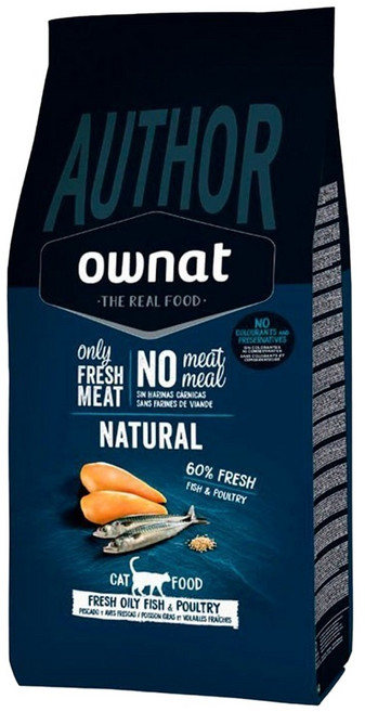 ownat 歐娜特 AUTHOR系列 全齡貓 無穀天然鮮肉糧 強化免疫配方, 新鮮多種魚 + 新鮮雞肉, 1.5kg, 1袋