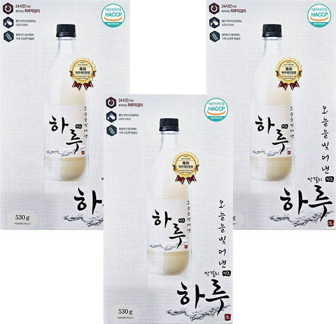찬샘 하루 막걸리 키트, 530g, 3개