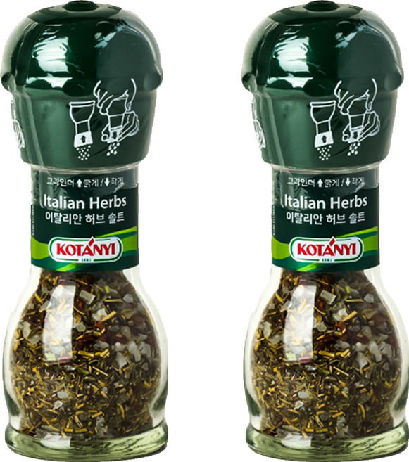 코타니 이탈리안 허브 솔트 그라인더, 37g, 2개