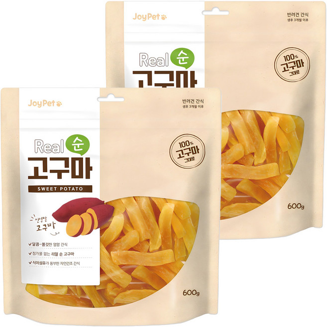 조이펫 강아지 리얼 순 건조간식, 고구마, 600g, 2개
