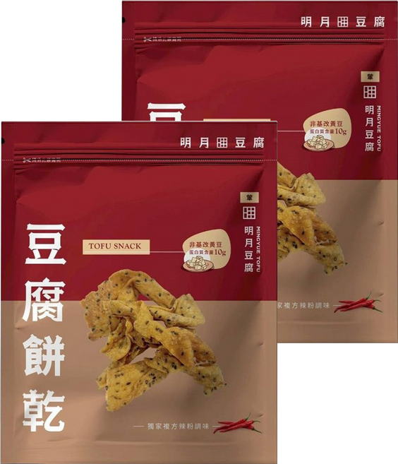 明月豆腐 豆腐餅 麻辣口味 150g 台灣傳統點心, 2包