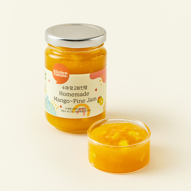키친콤마 수제 망고파인잼, 180g, 1개