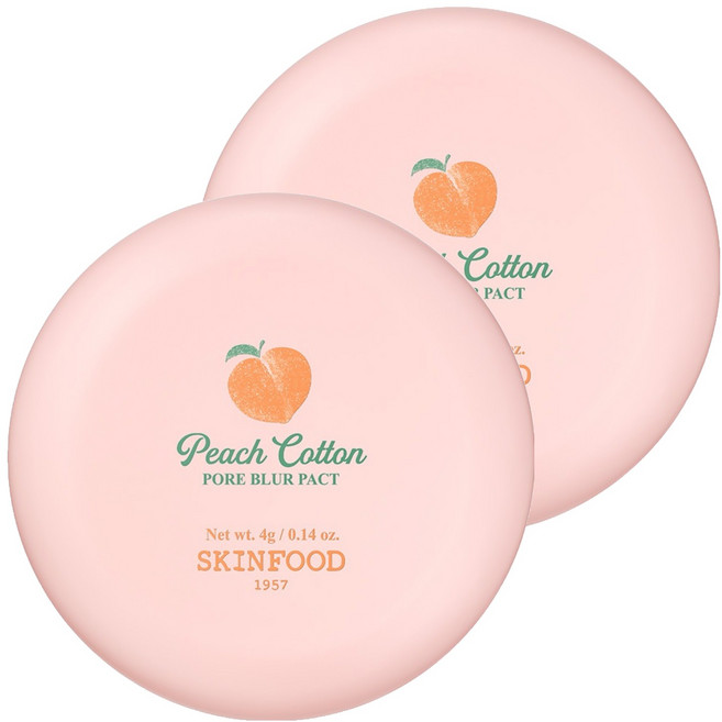 스킨푸드 피치뽀송 포어 블러 팩트 4g, 혼합색상, 2개