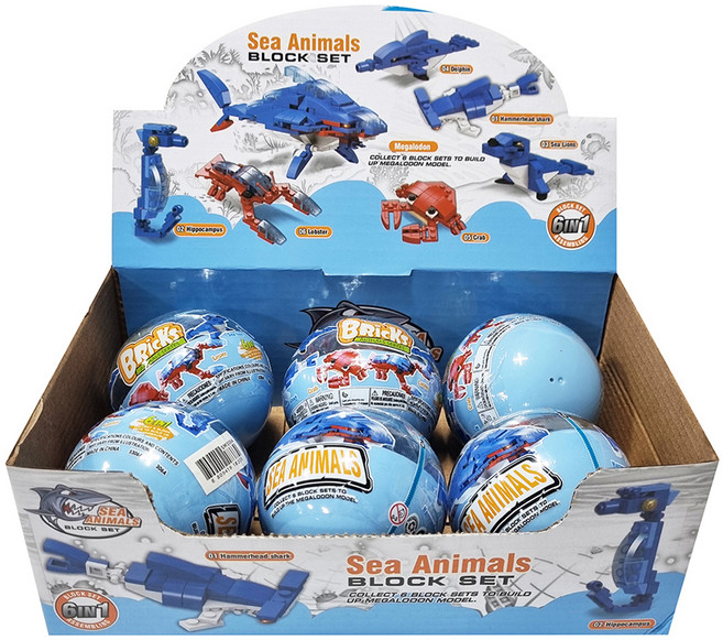 해양캡슐 블록완구 6종 세트, 혼합색상, 1세트