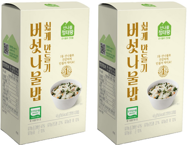 홈스랑 버섯나물밥 쉽게만들기, 45g, 2개