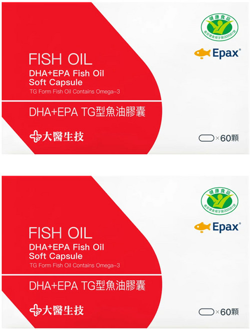 大醫生技 DHA + EPA TG型魚油膠囊, 60顆, 4.6g, 2盒