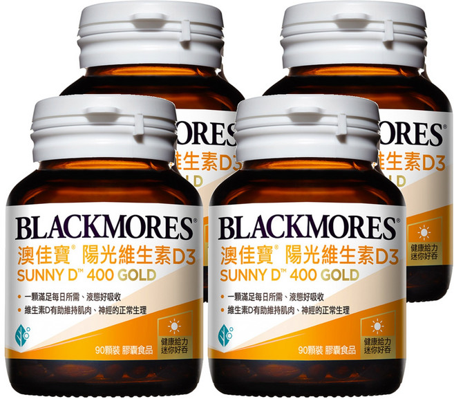 BLACKMORES 澳佳寶 陽光維生素D3 400IU, 90錠, 4罐