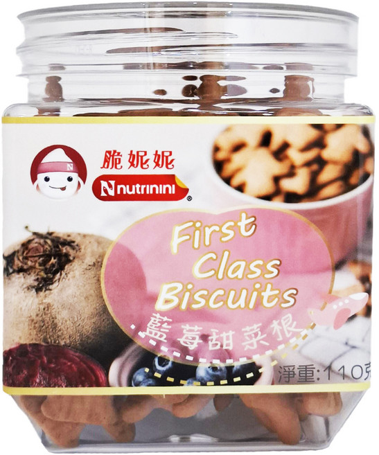 Nnutrinini 脆妮妮 頭等艙幼兒餅乾, 藍莓甜菜根, 110g, 1罐