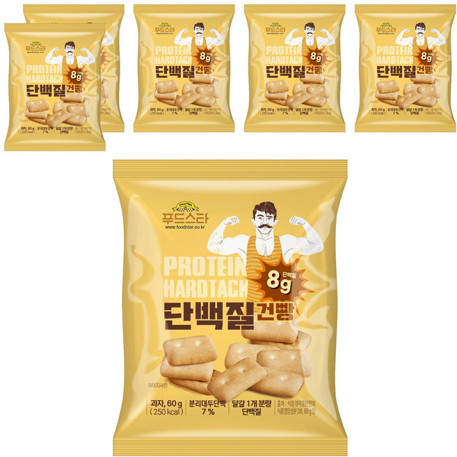 푸드스타 단백질 건빵, 60g, 6개