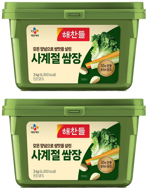 해찬들 사계절 쌈장, 3kg, 2개