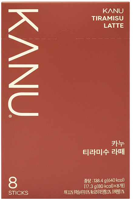 KANU 提拉米蘇拿鐵咖啡, 17.3g, 8包, 1盒