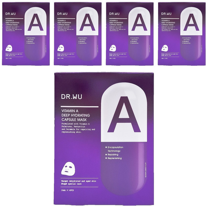 DR.WU 達爾膚 維他命A保濕修復膠囊面膜, 4片, 5盒