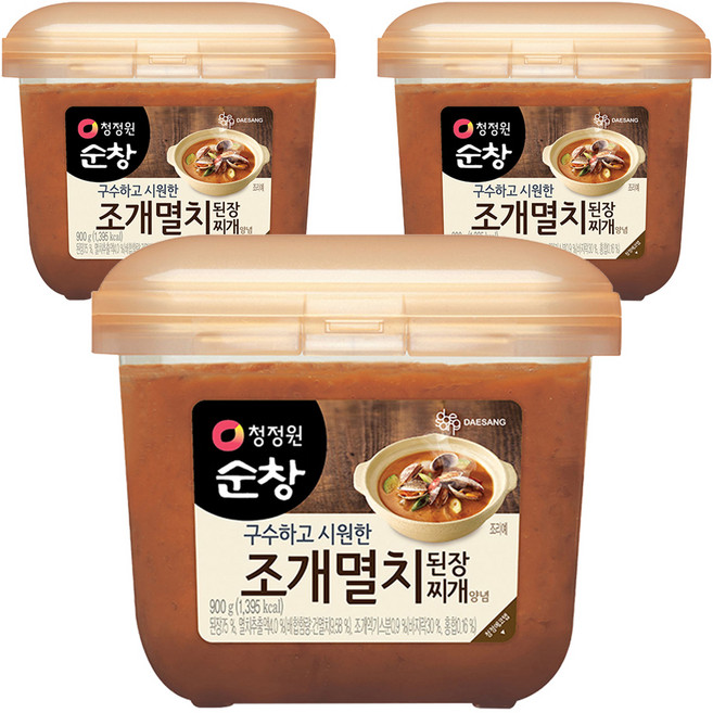 清淨園 Sunchang 鯷魚蛤蜊海鮮大醬, 900g, 3盒