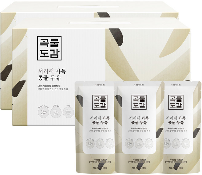 곡물도감 국산 서리태 콩물두유, 180ml, 30개