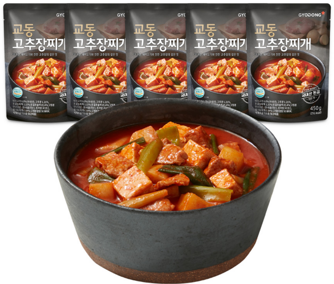교동식품 고추장 찌개, 450g, 5개
