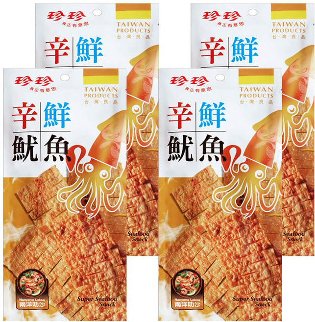 珍珍 辛鮮魷魚 南洋叻沙, 24g, 4包
