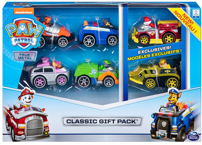 SPIN MASTER 汪汪隊立大功經典玩具車造型6入禮盒組 3歲以上, 多色, 1組