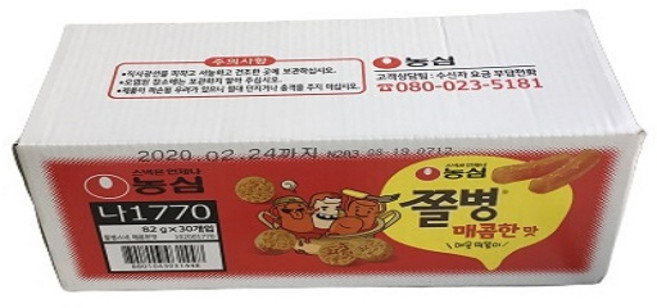 쫄병스낵 매콤한 맛, 82g, 30개