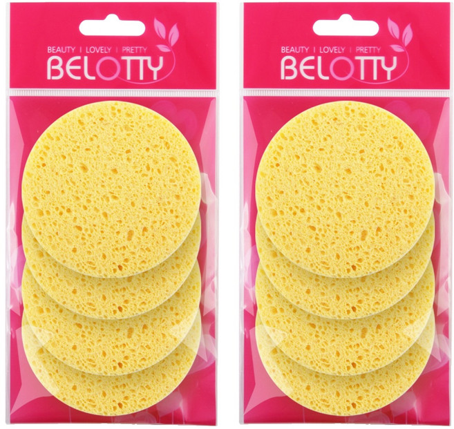 벨로티 셀룰로오스 세안 클렌징 스폰지 6mm 4p, 2개