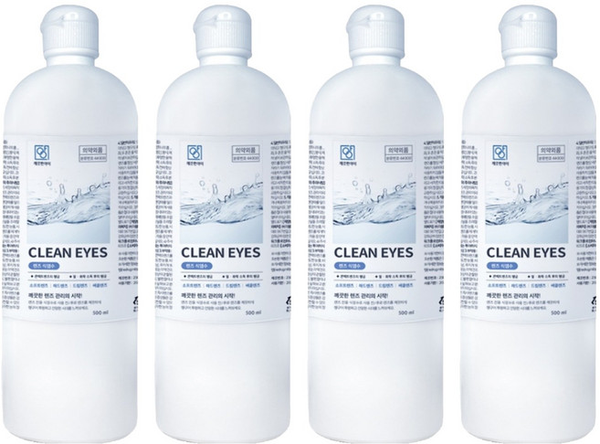 깨끗한아이 렌즈 식염수, 4개, 500ml
