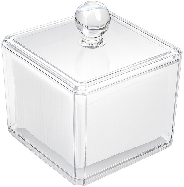 리빙공감 화장솜 다용도 케이스 수납함, 투명, 1개