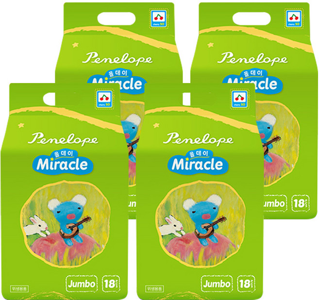 페넬로페 미라클 올데이 팬티형 기저귀 남여공용, 7단계, 72매